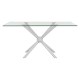 Gatsby Silver Finish Rectangular Dining Table 