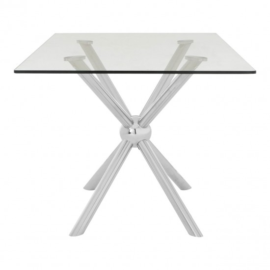 Gatsby Silver Finish Rectangular Dining Table 
