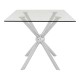 Gatsby Silver Finish Rectangular Dining Table 