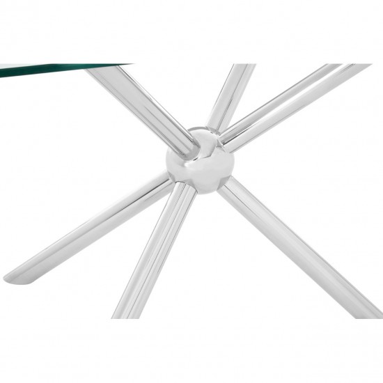 Gatsby Silver Finish Rectangular Dining Table 