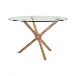 Gatsby Round Rose Gold Finish Dining Table 