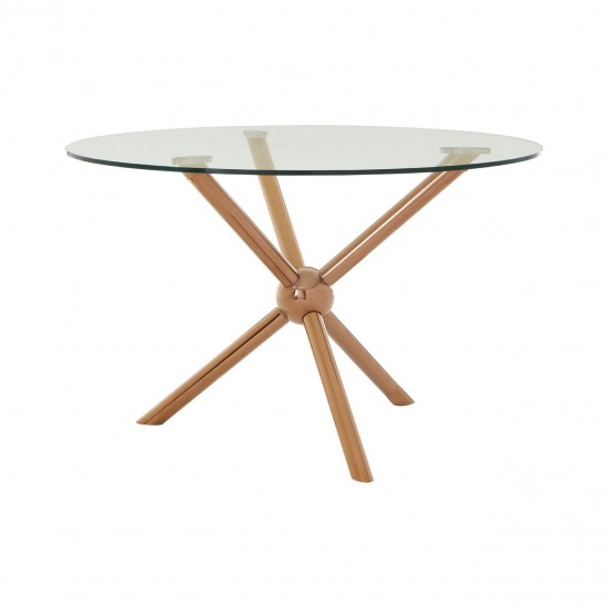Gatsby Round Rose Gold Finish Dining Table 