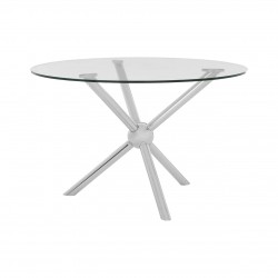 Gatsby Round Silver Finish Dining Table 