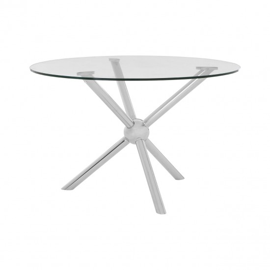 Gatsby Round Silver Finish Dining Table 