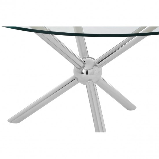 Gatsby Round Silver Finish Dining Table 