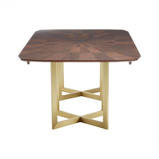 Rogano Luxe Geometric Walnut Dining Table 
