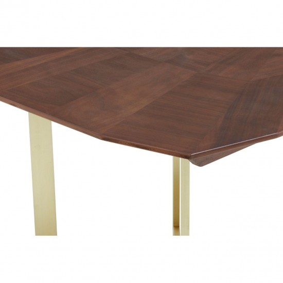 Rogano Luxe Geometric Walnut Dining Table 