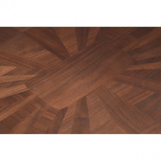 Rogano Luxe Geometric Walnut Dining Table 