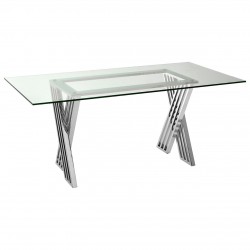 Albany Chrome And Glass Dining Table 