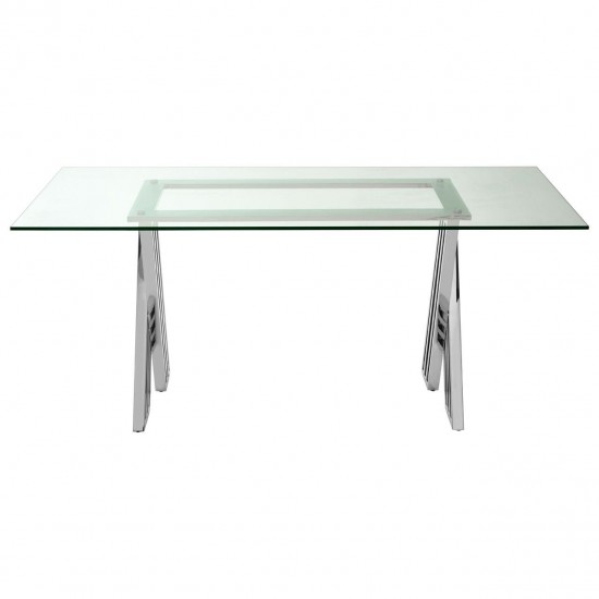 Albany Chrome And Glass Dining Table 