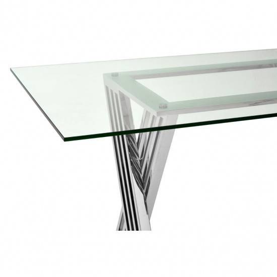 Albany Chrome And Glass Dining Table 