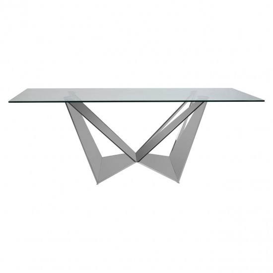 Stratus Angular Chrome Rectangle Dining Table