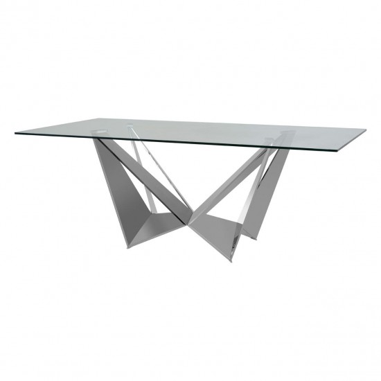 Stratus Angular Chrome Rectangle Dining Table