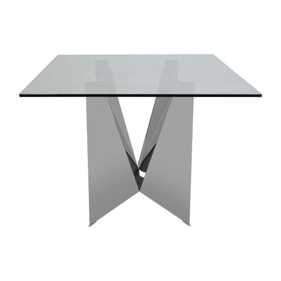 Stratus Angular Chrome Rectangle Dining Table