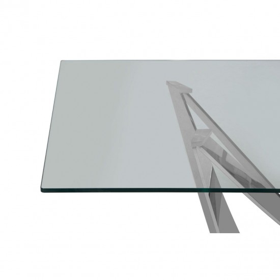 Stratus Angular Chrome Rectangle Dining Table