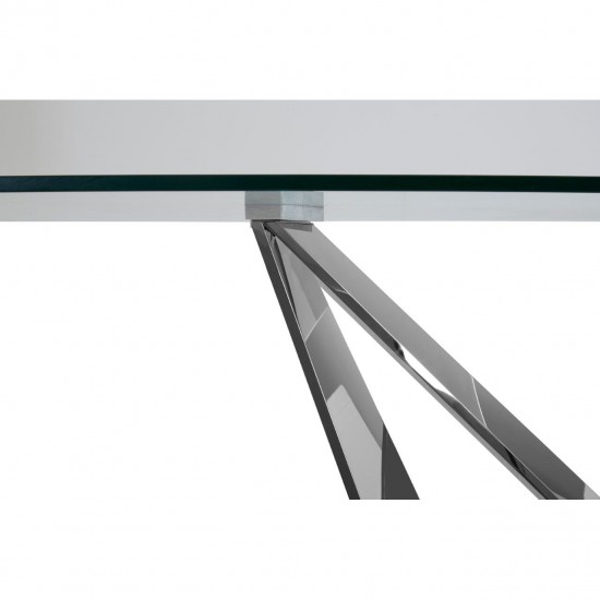 Stratus Angular Chrome Rectangle Dining Table