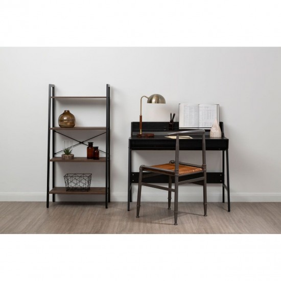 Shoreditch Dark Metal And Wood Dining Chair