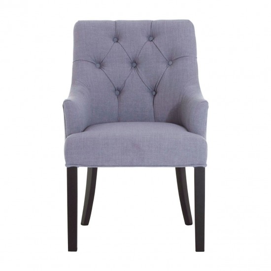 Edgbaston Grey Linen Buttoned Dining Chair