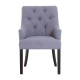 Edgbaston Grey Linen Buttoned Dining Chair