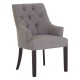 Edgbaston Grey Linen Buttoned Dining Chair