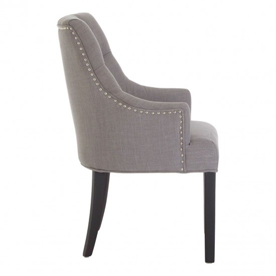 Edgbaston Grey Linen Buttoned Dining Chair