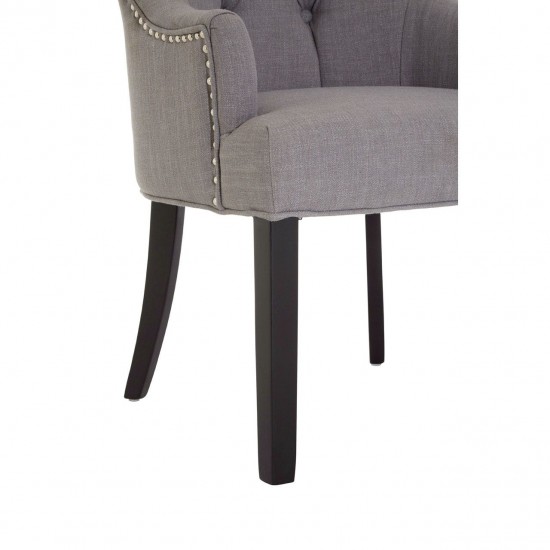 Edgbaston Grey Linen Buttoned Dining Chair