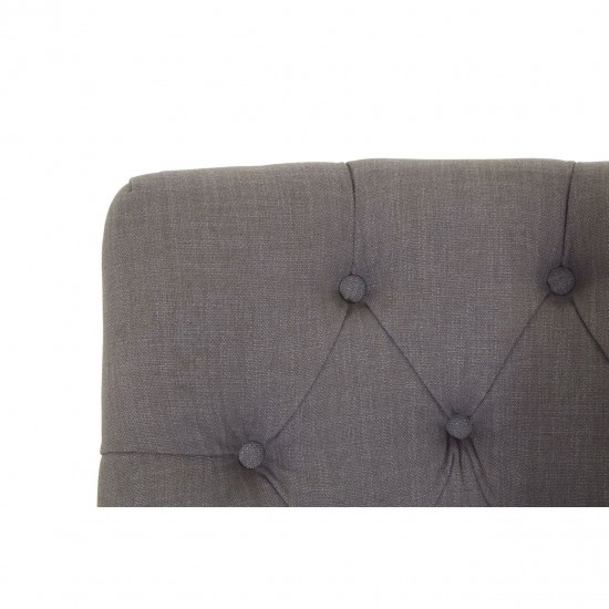 Edgbaston Grey Linen Buttoned Dining Chair