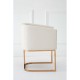 Belgravia Gold Contemporary Base And Ivory Linen Dining Chair