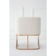 Belgravia Gold Contemporary Base And Ivory Linen Dining Chair