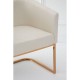Belgravia Gold Contemporary Base And Ivory Linen Dining Chair