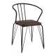 Harlem Black Metal And Elm Wood Dining Chair