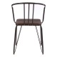 Harlem Black Metal And Elm Wood Dining Chair