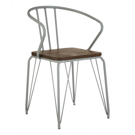 Harlem Metal And Elm Wood Dining Chair