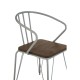 Harlem White Metal And Elm Wood Dining Chair