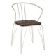 Harlem White Metal And Elm Wood Dining Chair