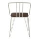 Harlem White Metal And Elm Wood Dining Chair