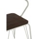 Harlem White Metal And Elm Wood Dining Chair