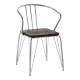 Harlem Chrome Metal And Elm Wood Dining Chair