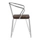 Harlem Chrome Metal And Elm Wood Dining Chair