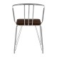 Harlem Chrome Metal And Elm Wood Dining Chair