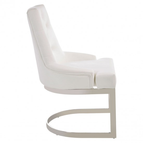 Belgravia Chrome And Ivory Velvet Dining Chair