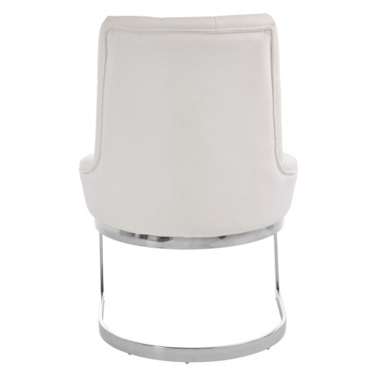 Belgravia Chrome And Ivory Velvet Dining Chair