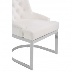 Belgravia Chrome And Ivory Velvet Dining Chair