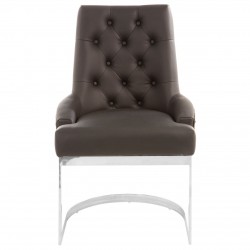 Belgravia Chrome And Black Leather Dining Chair