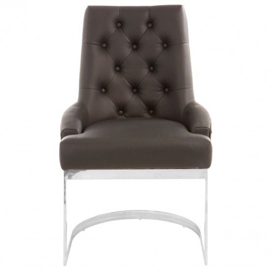 Belgravia Chrome And Black Leather Dining Chair