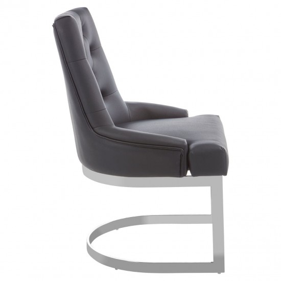 Belgravia Chrome And Black Leather Dining Chair