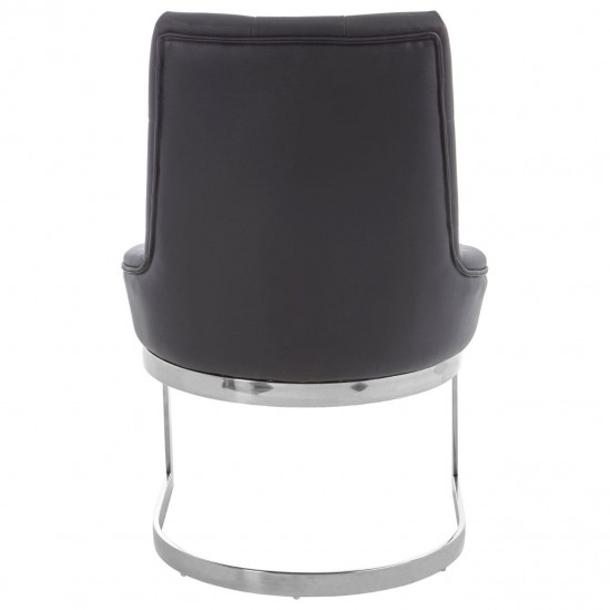 Belgravia Chrome And Black Leather Dining Chair