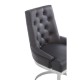 Belgravia Chrome And Black Leather Dining Chair