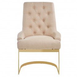 Belgravia Chrome And Natural Linen Dining Chair