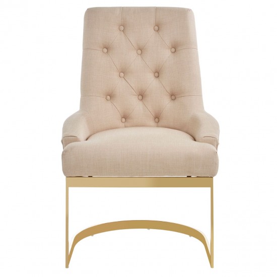 Belgravia Chrome And Natural Linen Dining Chair